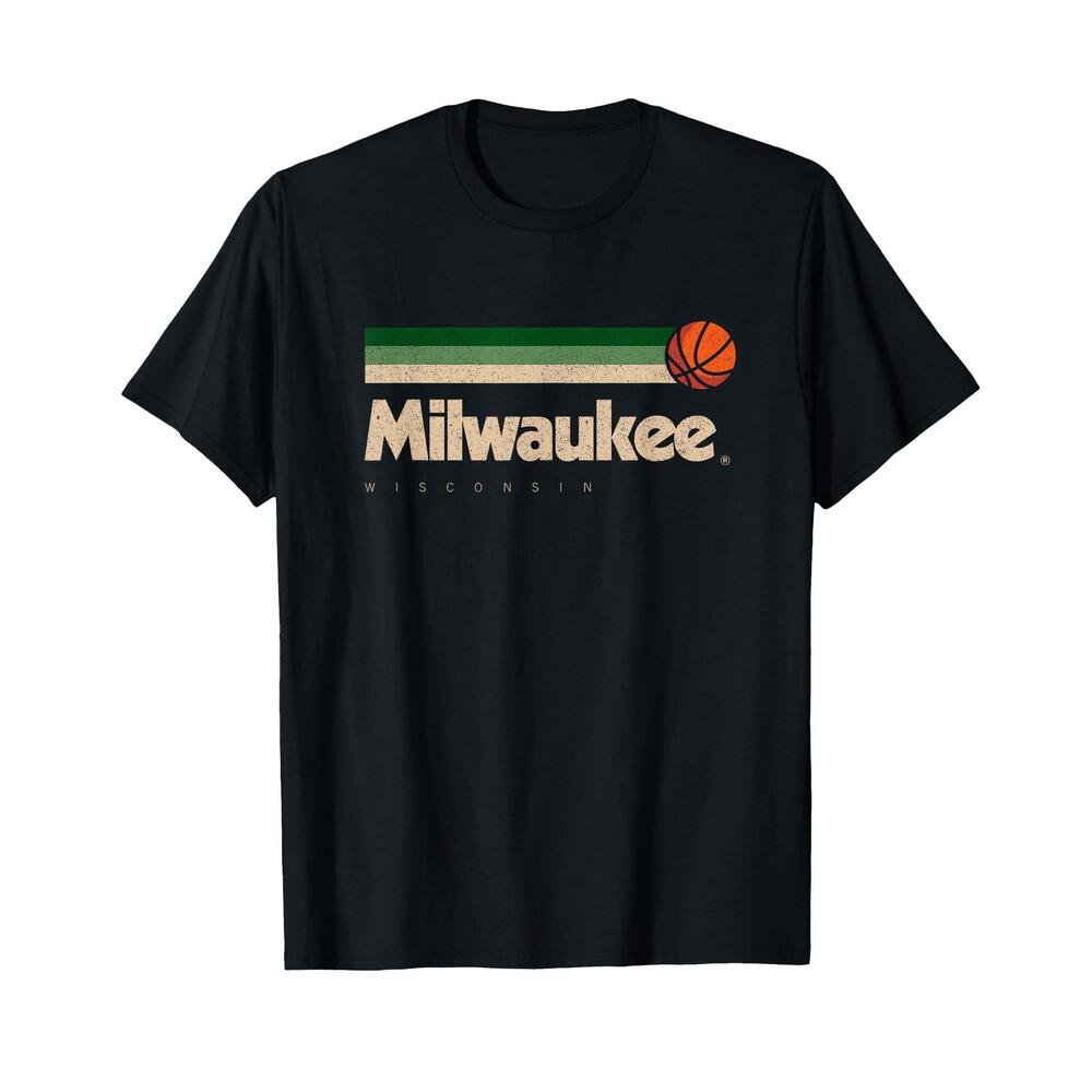 Milwaukee Basketball B Ball City Wisconsin Retro Milwaukee T Shirt